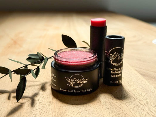 NEW! Sweet Tea and Sweet Spiced Apple All Natural Lip Balm + Lip Scrub Treatment