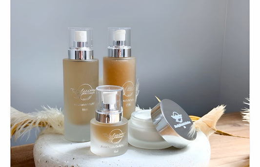 Tea-infused botanical skincare products for a beginner natural skincare routine