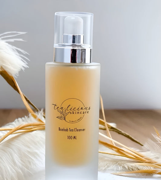 Baobab tea cleanser by Tea-licious for gentle cleansing and skin barrier support with hydration