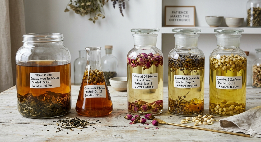 Tea-licious Skincare slow-steeped 48-hour tea and 6-week botanical oil infusions create uniquely effective skincare.