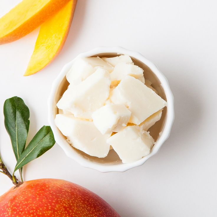 Natural butter chunks used in soap making to create moisturizing bars that cleanse without drying skin