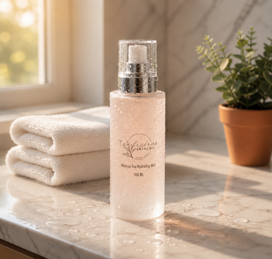 Hibiscus Tea Hydrating Face Mist by Tea-Licious Skincare for dry, dehydrated and sensitive skin