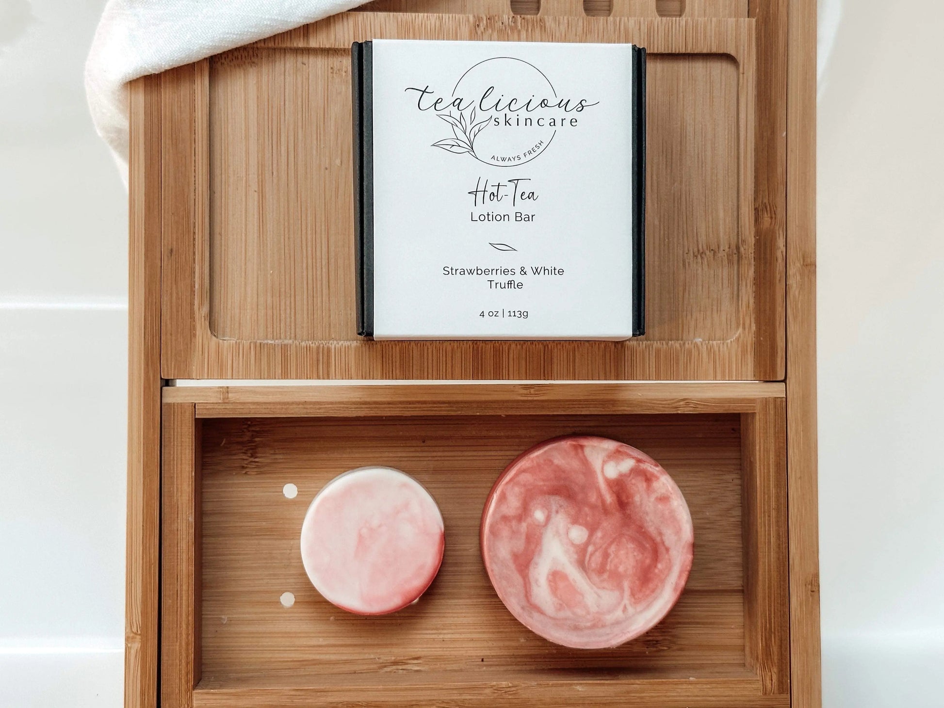 Hot-Tea Strawberries & White Truffle Lotion Bar - Tealicious Skincare