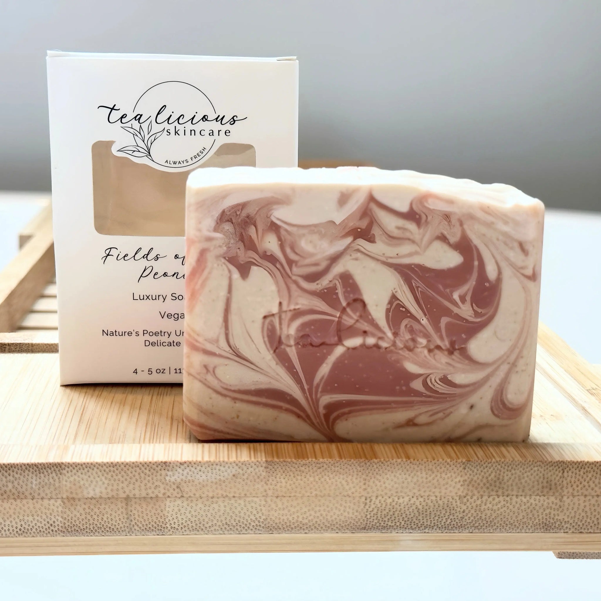 Peony Petal Tea & Powdery White Amber Soap Bar - Tealicious Skincare