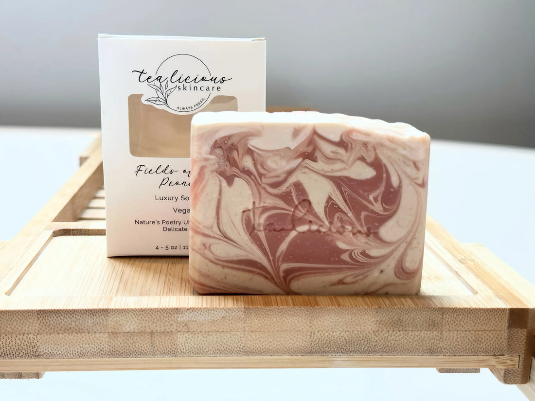 Peony Petal Tea & Powdery White Amber Soap Bar - Tealicious Skincare