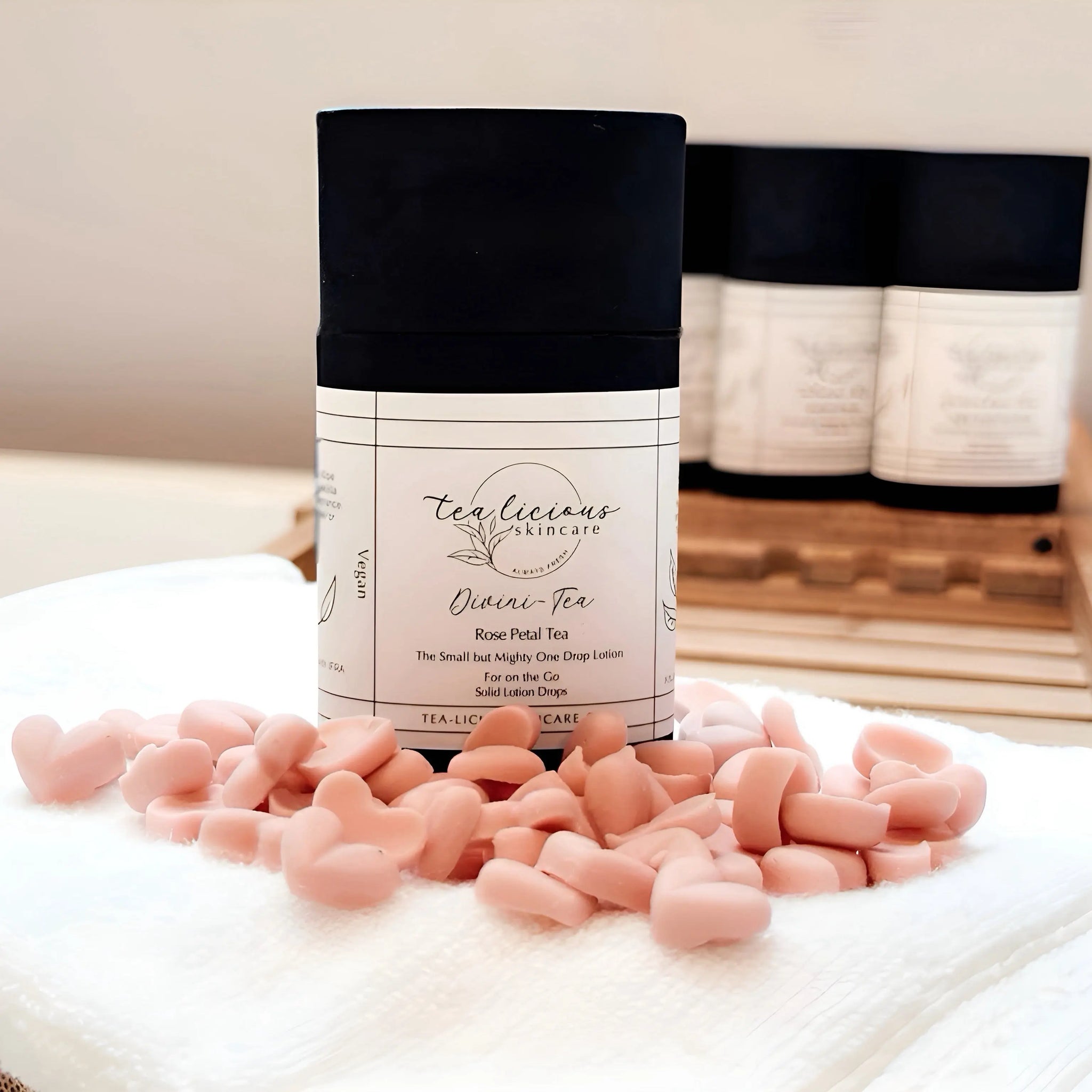 60 Travel Size Solid lotion Drops Tealicious Skincare