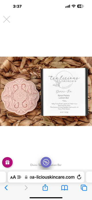 Handcrafted Solid Lotion Bars Tea-Licious Skincare