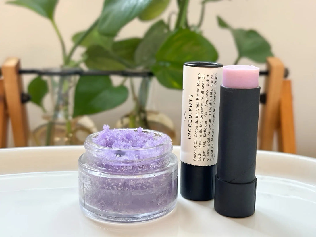 Long Lasting Lip Scrub + Lip Balm Set Tea-Licious Skincare