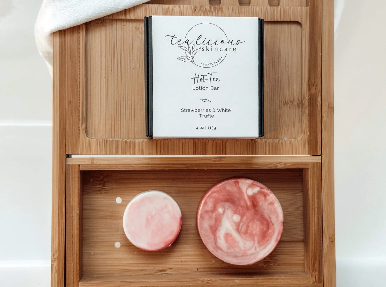 Hot-Tea Stawberry & White Truffle Solid Lotion Bar