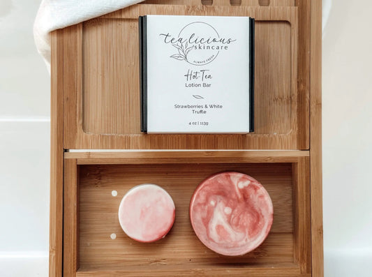 Hot-Tea Strawberry & White Truffle Solid Lotion Bar