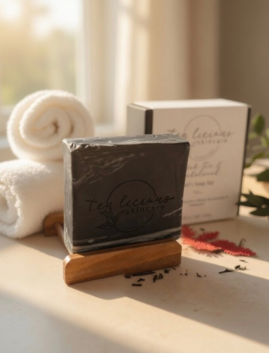 Cold Press Black Tea & Sandalwood Men's Soap Bar