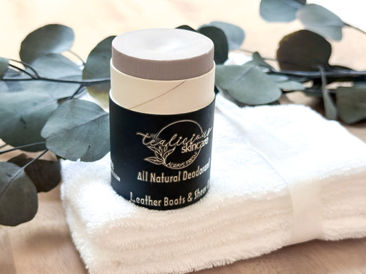 Leather Boots and Sheer Grit All Natural Deodorant