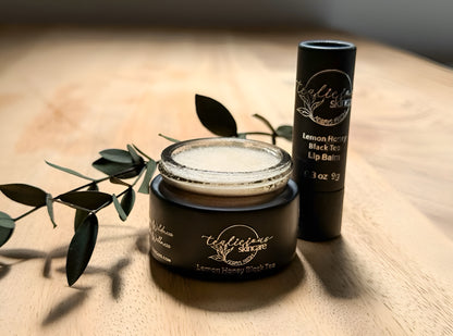 NEW! Lemon Honey and Black Tea All Natural Lip Balm + Lip Scrub Treatment
