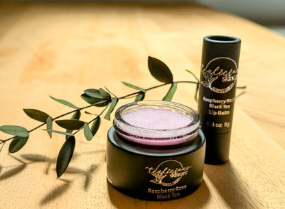 NEW! Raspberry Rose Black Tea All Natural Lip Balm + Lip Scrub Treatment
