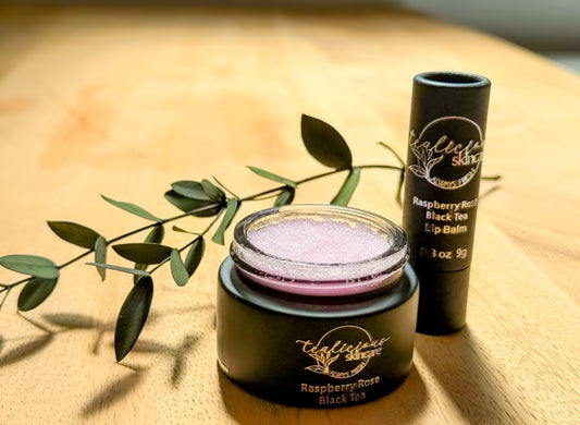 NEW! Raspberry Rose Black Tea All Natural Lip Balm + Lip Scrub Treatment