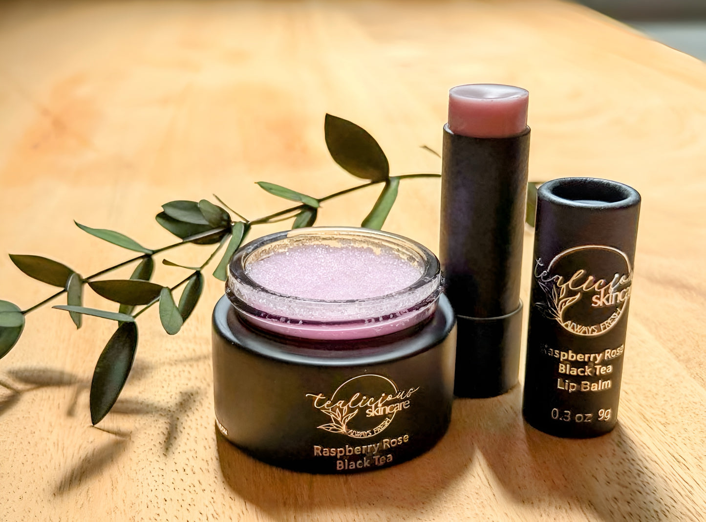 NEW! Raspberry Rose Black Tea All Natural Lip Balm + Lip Scrub Treatment