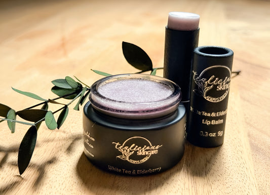 NEW! White Tea and Elderberry All Natural Lip Balm + Lip Scrub Treatment