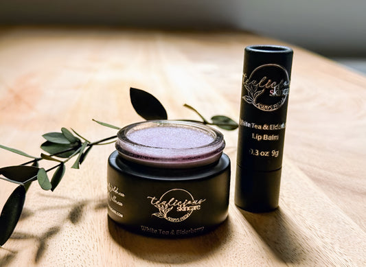 NEW! White Tea and Elderberry All Natural Lip Balm + Lip Scrub Treatment