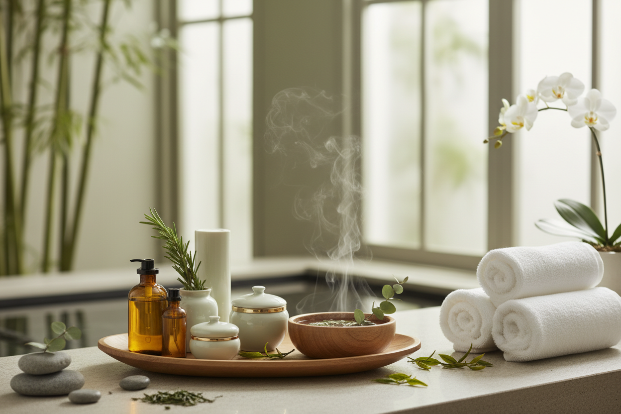 Calm spa scene